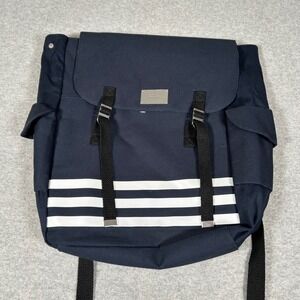 Jean Paul Gaultier Backpack Navy‎ Blue White Stripe Travel Bag Nautical